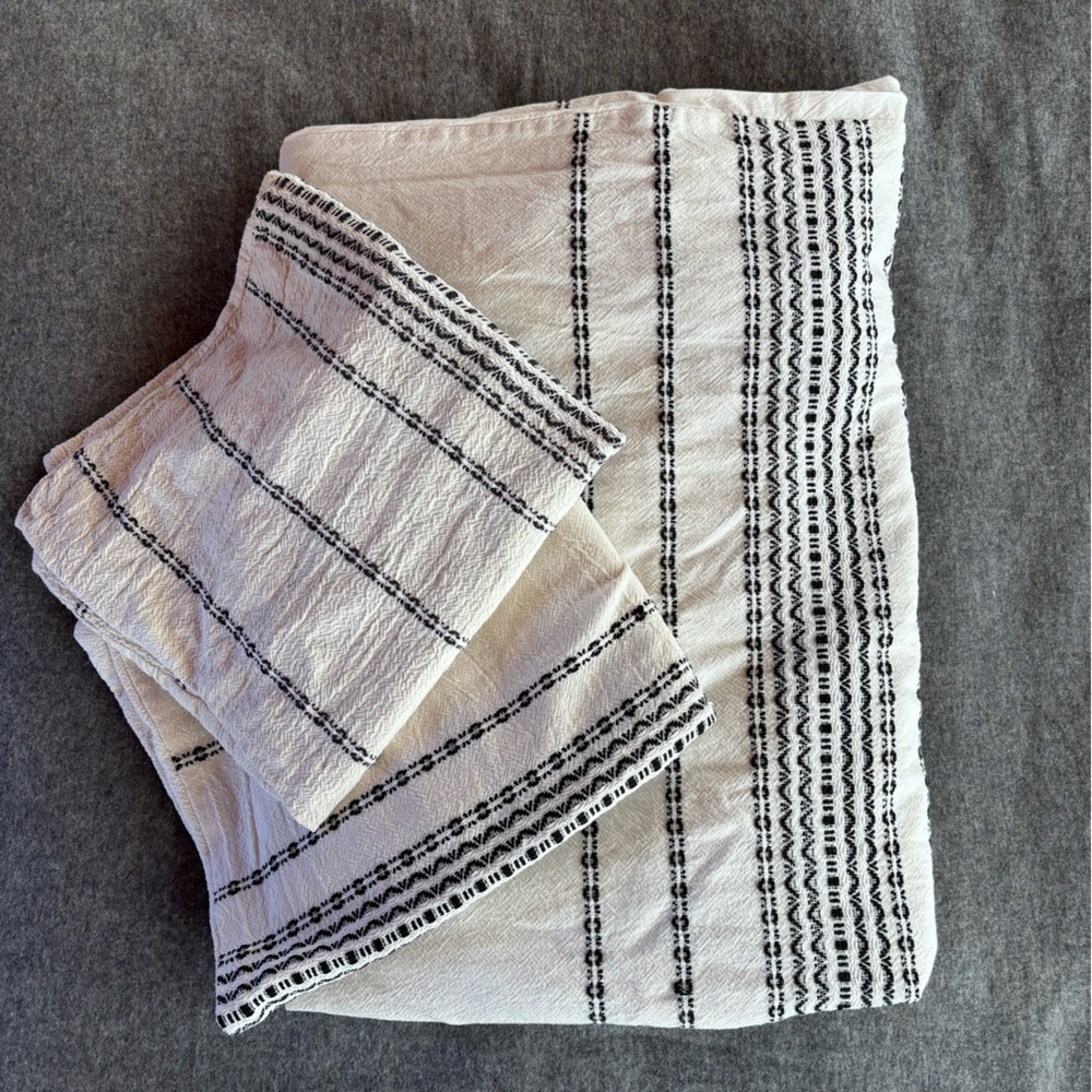 Coyuchi Embroidered Duvet and Shams